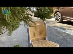 Французский стиль высокий спинный столик в пластиковом ротанном сиденье черный